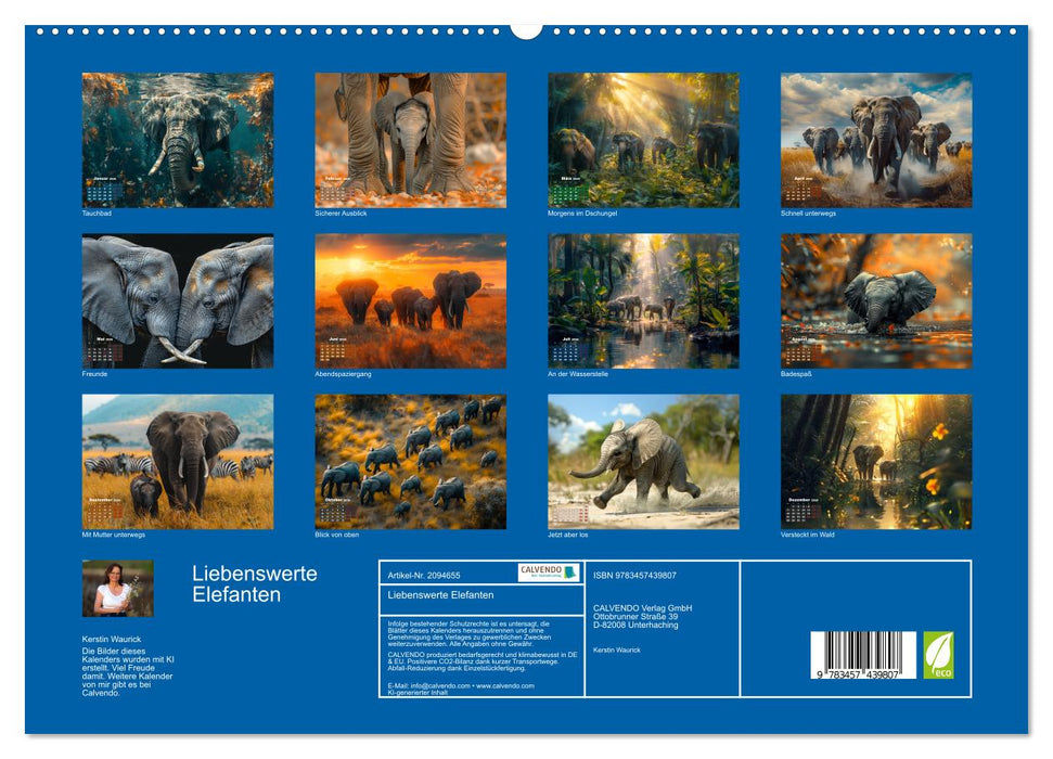 Liebenswerte Elefanten (CALVENDO Premium Wandkalender 2026)