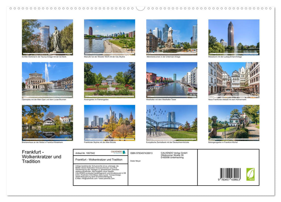 Frankfurt - Wolkenkratzer und Tradition (CALVENDO Premium Wandkalender 2026)