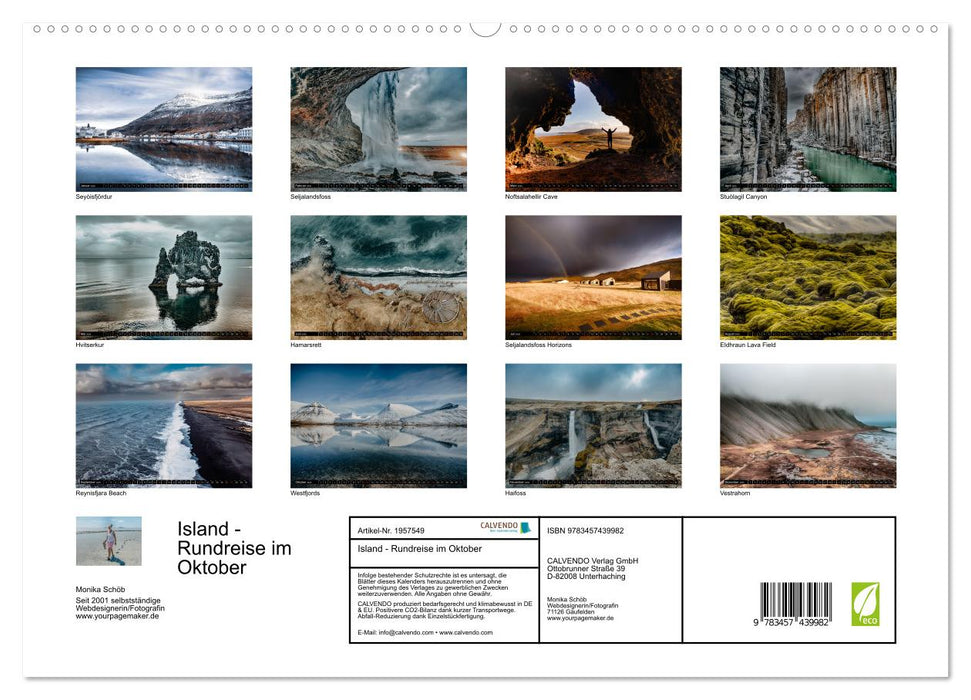 Island - Rundreise im Oktober (CALVENDO Premium Wandkalender 2026)