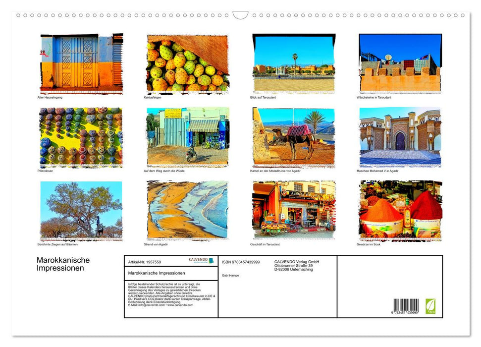 Marokkanische Impressionen (CALVENDO Wandkalender 2026)