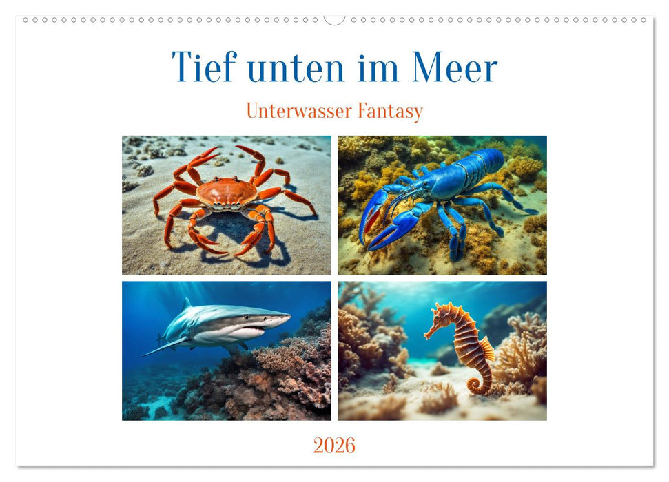 Tief unten im Meer Unterwasser Fantasy (CALVENDO Wandkalender 2026)