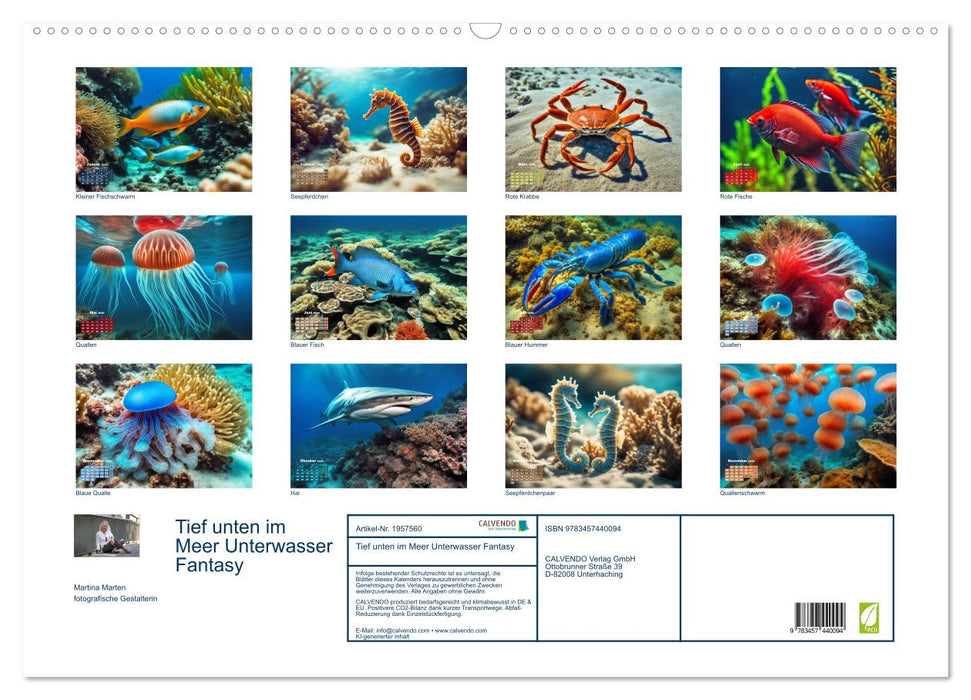 Tief unten im Meer Unterwasser Fantasy (CALVENDO Wandkalender 2026)