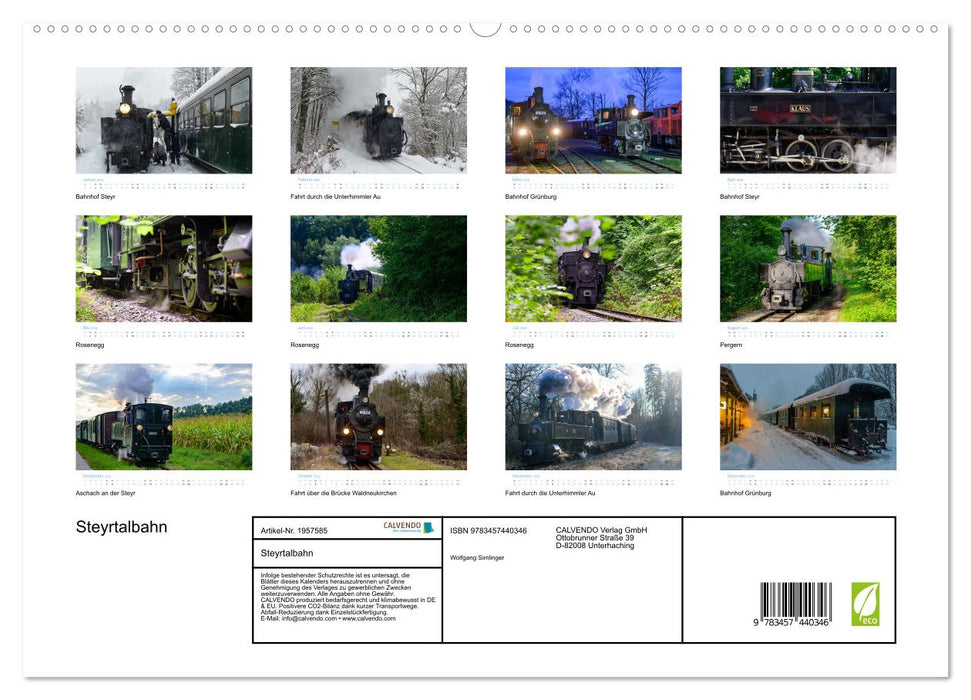 Steyrtalbahn (CALVENDO Premium Wandkalender 2026)