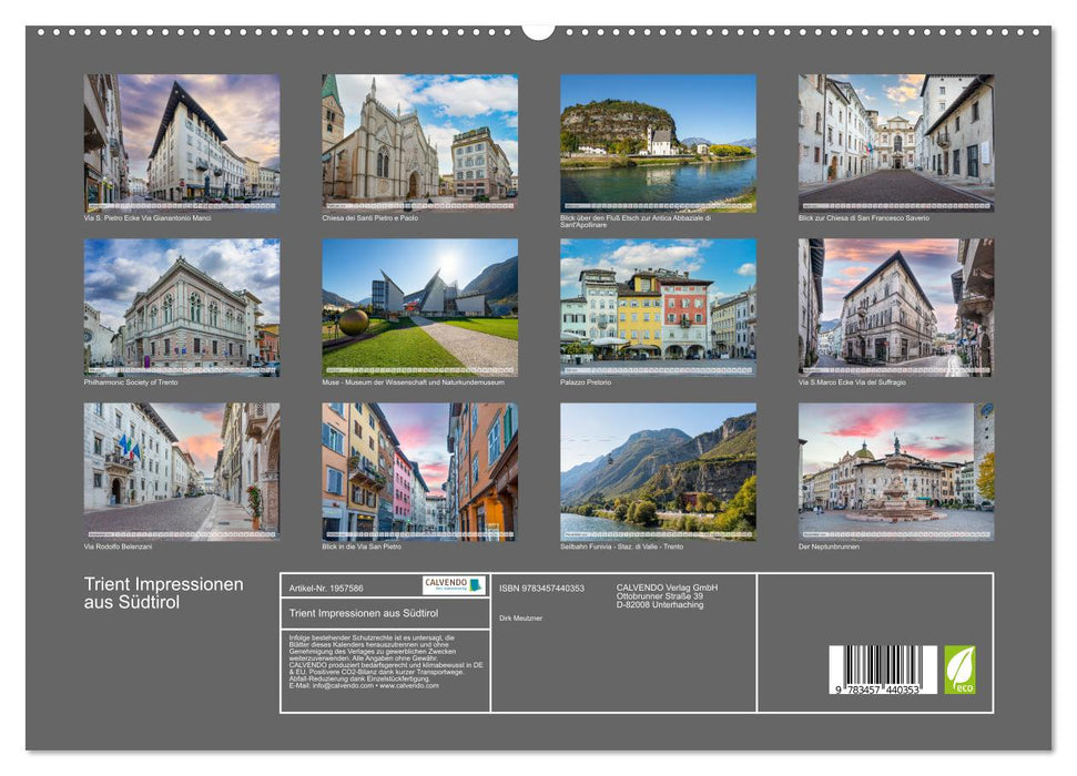 Trient Impressionen aus Südtirol (CALVENDO Premium Wandkalender 2026)