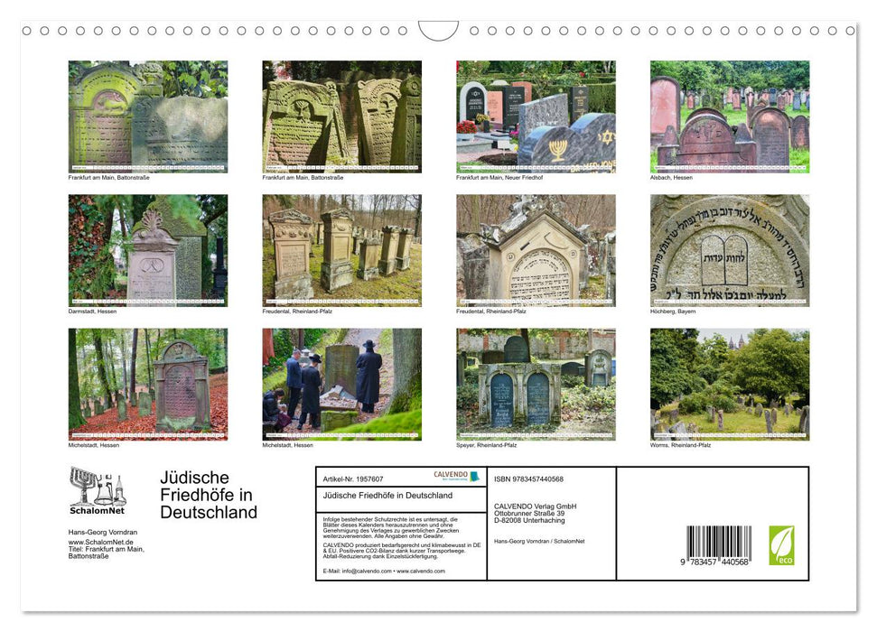 Jüdische Friedhöfe in Deutschland (CALVENDO Wandkalender 2026)