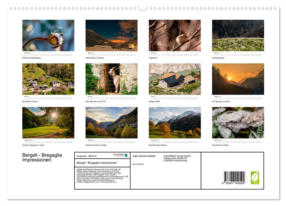 Bergell - Bregaglia Impressionen (CALVENDO Premium Wandkalender 2026)