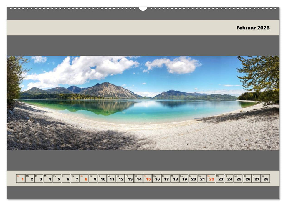 Walchensee Panorama (CALVENDO Premium Wandkalender 2026)