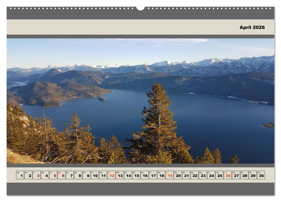 Walchensee Panorama (CALVENDO Premium Wandkalender 2026)
