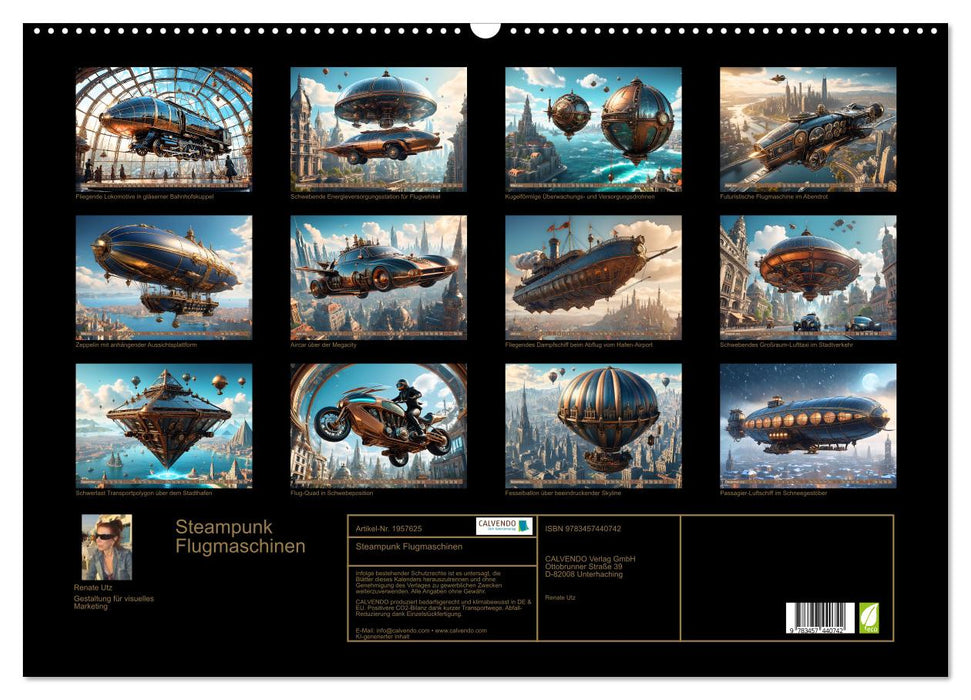 Steampunk Flugmaschinen (CALVENDO Wandkalender 2026)