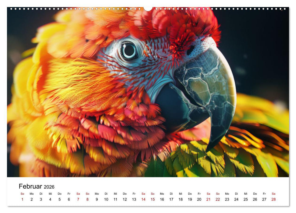 Papageien - Farbenfrohe Paradiesvögel (CALVENDO Wandkalender 2026)