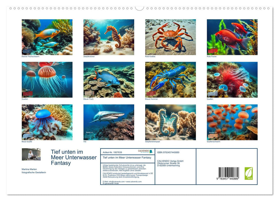 Tief unten im Meer Unterwasser Fantasy (CALVENDO Premium Wandkalender 2026)
