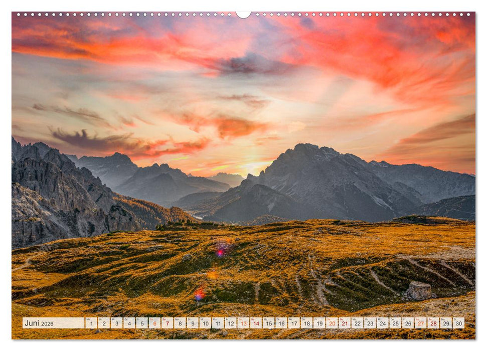 Bergwanderung Dolomiten rund um die Drei Zinnen (CALVENDO Premium Wandkalender 2026)