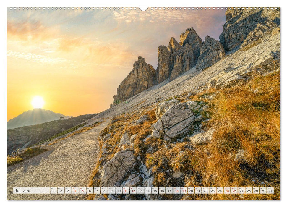 Bergwanderung Dolomiten rund um die Drei Zinnen (CALVENDO Premium Wandkalender 2026)
