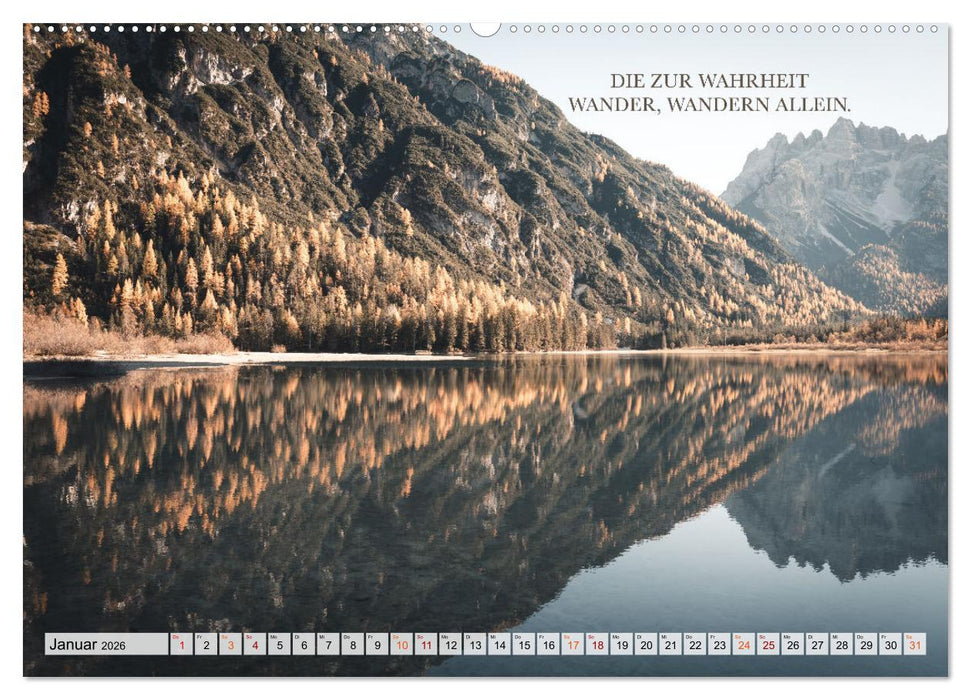 Berge und Sprüche zur Motivation und Inspiration (CALVENDO Premium Wandkalender 2026)