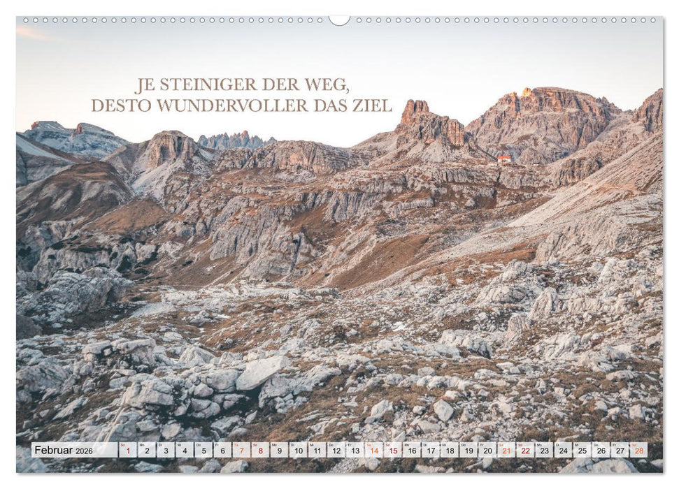 Berge und Sprüche zur Motivation und Inspiration (CALVENDO Premium Wandkalender 2026)
