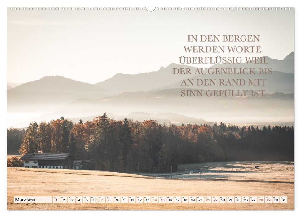Berge und Sprüche zur Motivation und Inspiration (CALVENDO Premium Wandkalender 2026)