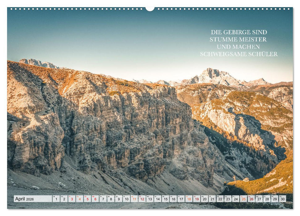 Berge und Sprüche zur Motivation und Inspiration (CALVENDO Premium Wandkalender 2026)
