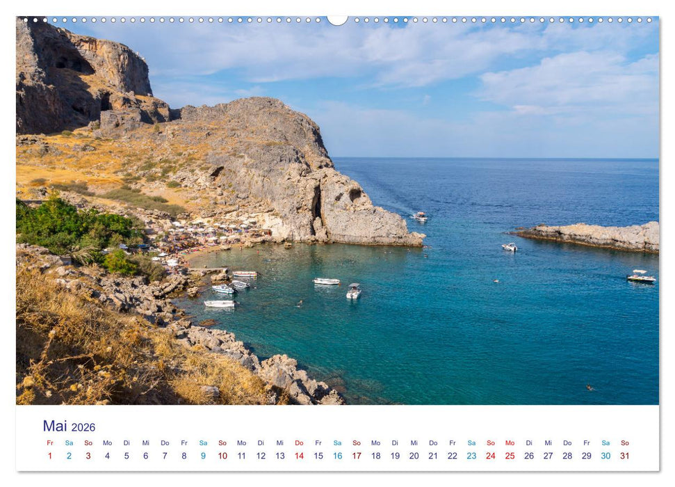 Strände der Insel Rhodos (CALVENDO Premium Wandkalender 2026)