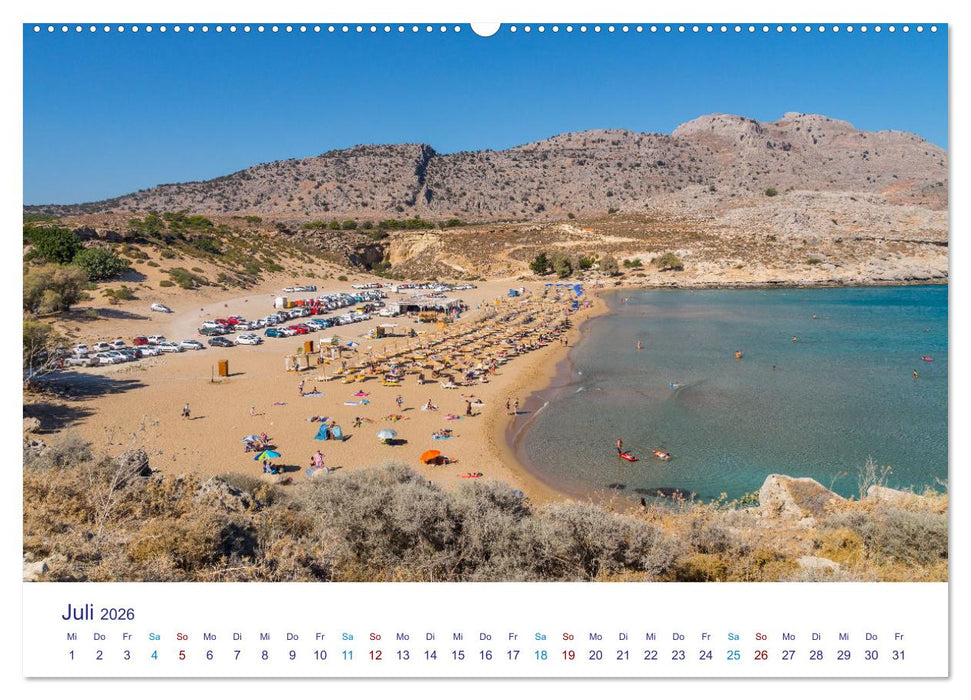 Strände der Insel Rhodos (CALVENDO Premium Wandkalender 2026)