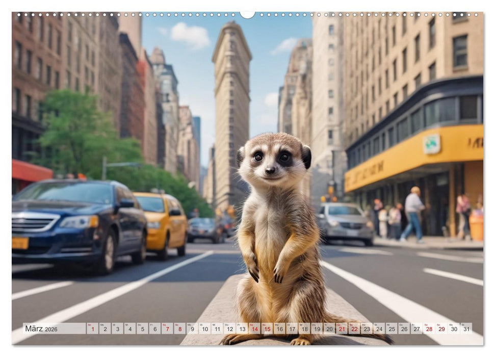 Erdmännchen in New York City (CALVENDO Premium Wandkalender 2026)