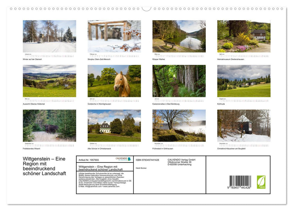 Wittgenstein – Eine Region mit beeindruckend schöner Landschaft (CALVENDO Premium Wandkalender 2026)