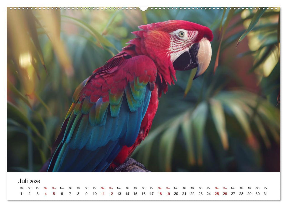 Papageien - Farbenfrohe Paradiesvögel (CALVENDO Premium Wandkalender 2026)