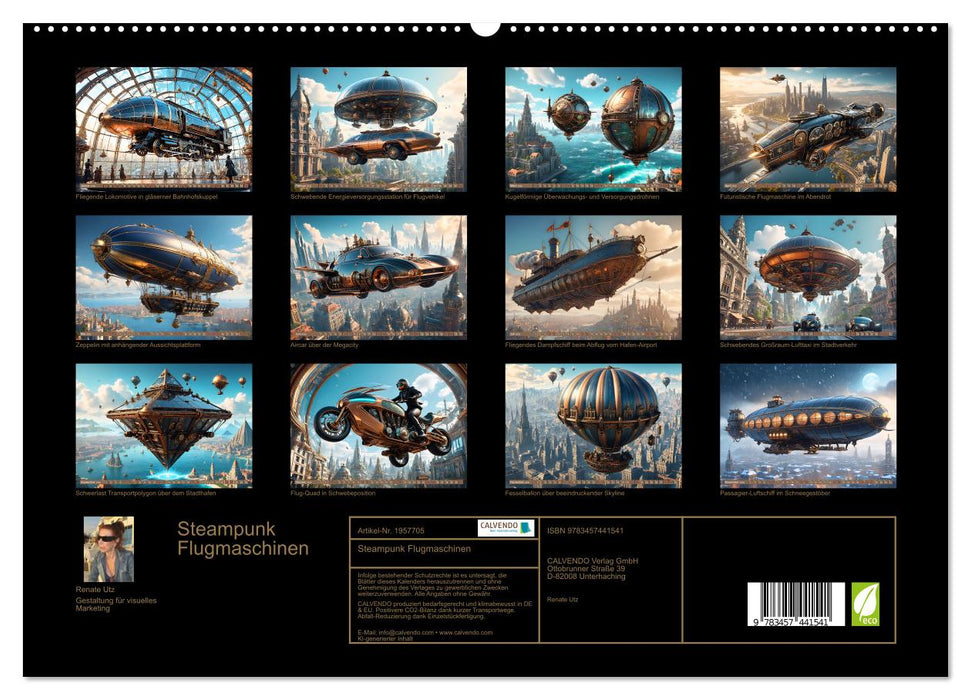 Steampunk Flugmaschinen (CALVENDO Premium Wandkalender 2026)
