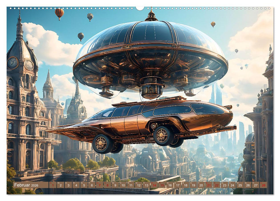 Steampunk Flugmaschinen (CALVENDO Premium Wandkalender 2026)
