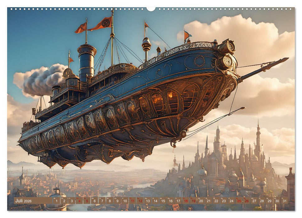 Steampunk Flugmaschinen (CALVENDO Premium Wandkalender 2026)