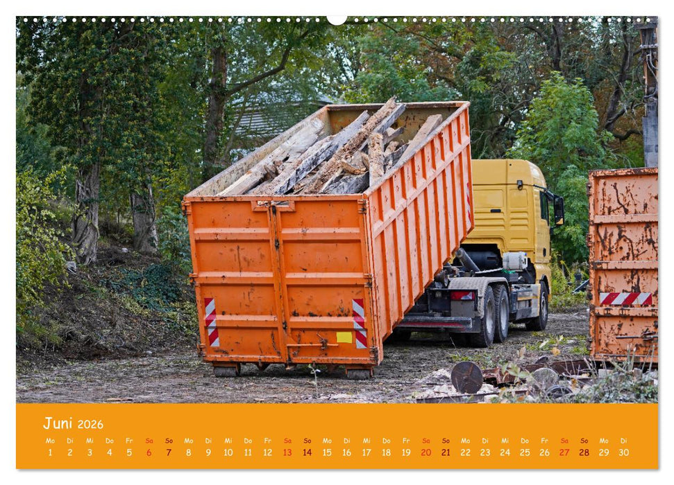 Baumaschinen im Einsatz (CALVENDO Premium Wandkalender 2026)