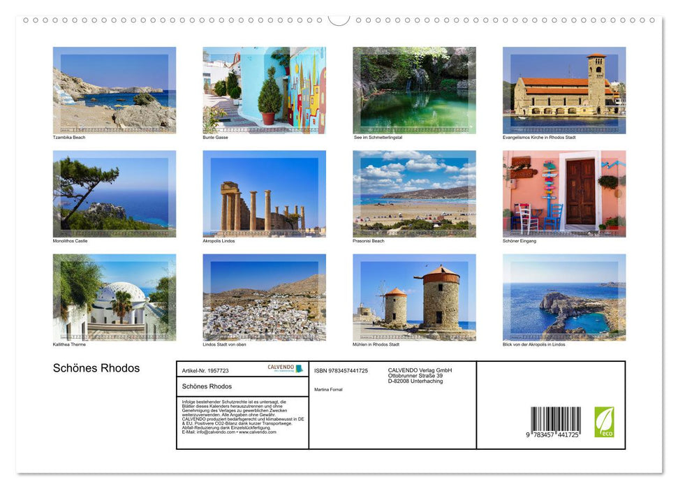 Schönes Rhodos (CALVENDO Premium Wandkalender 2026)