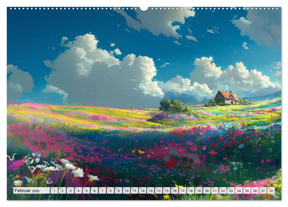 Begegnungen im Anime Zauberland (CALVENDO Premium Wandkalender 2026)