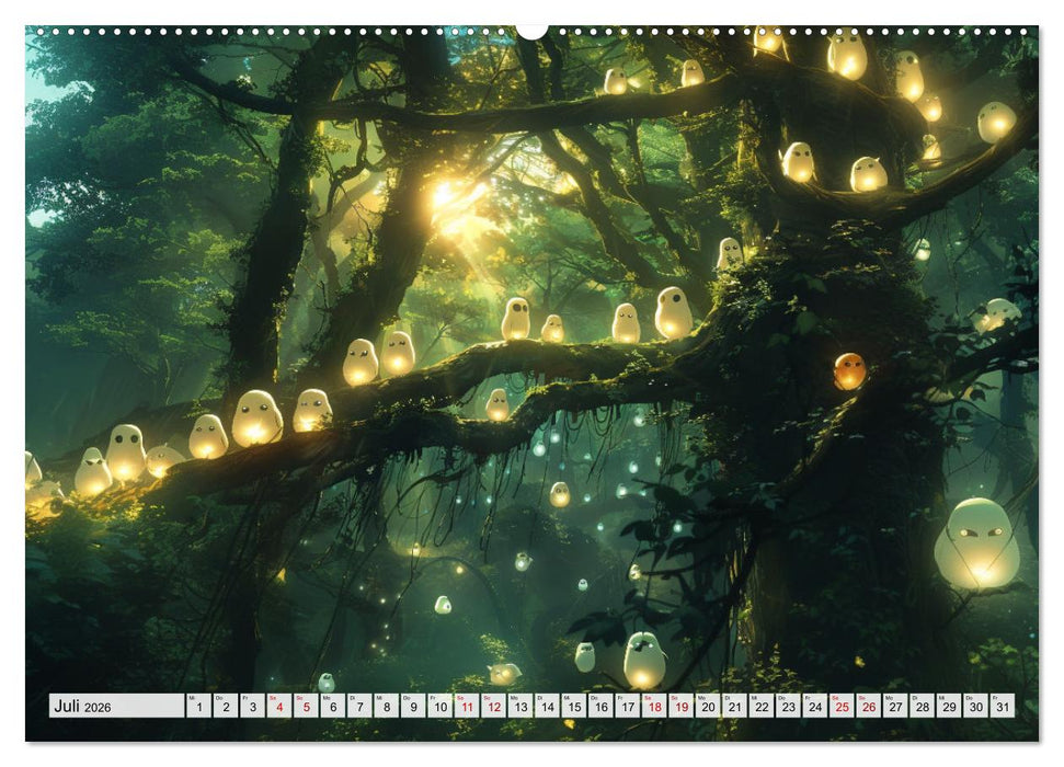 Begegnungen im Anime Zauberland (CALVENDO Premium Wandkalender 2026)