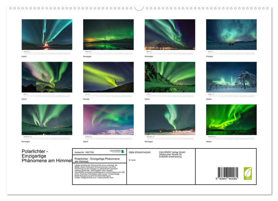 Polarlichter - Einzigartige Phänomene am Himmel. (CALVENDO Premium Wandkalender 2026)