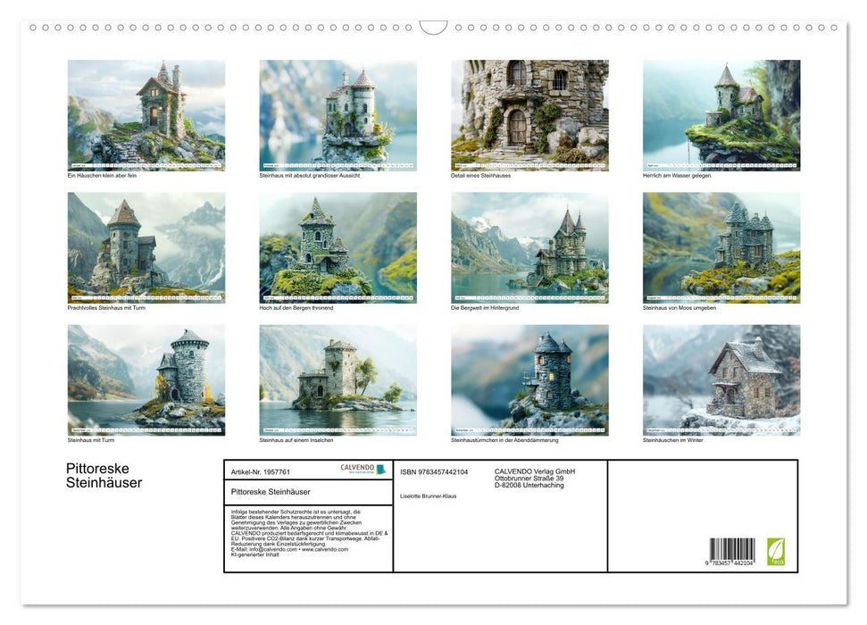 Pittoreske Steinhäuser (CALVENDO Wandkalender 2026)
