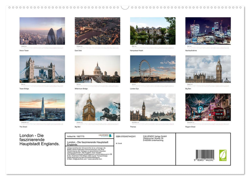 London - Die faszinierende Hauptstadt Englands. (CALVENDO Premium Wandkalender 2026)