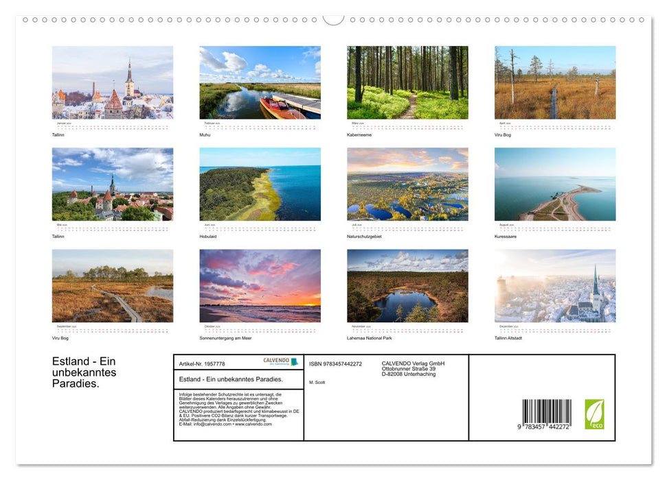 Estland - Ein unbekanntes Paradies. (CALVENDO Premium Wandkalender 2026)