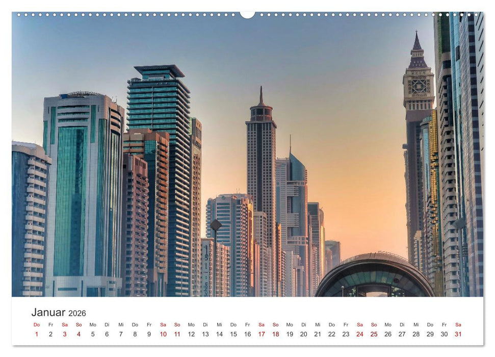 Dubai - Wo die Wolkenkratzer aus dem Boden sprießen. (CALVENDO Premium Wandkalender 2026)