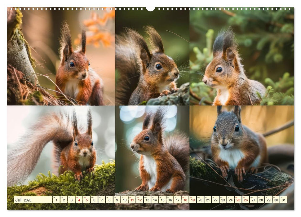 Eichhörnchen - tollkühne Kletterer (CALVENDO Premium Wandkalender 2026)
