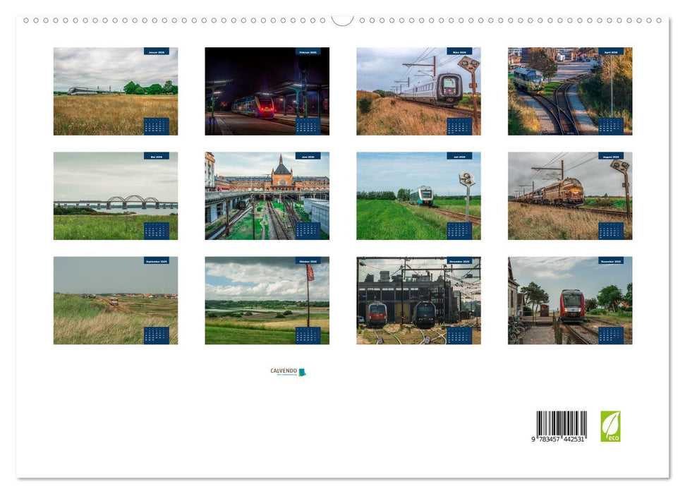 Dänische Eisenbahnen (CALVENDO Premium Wandkalender 2026)