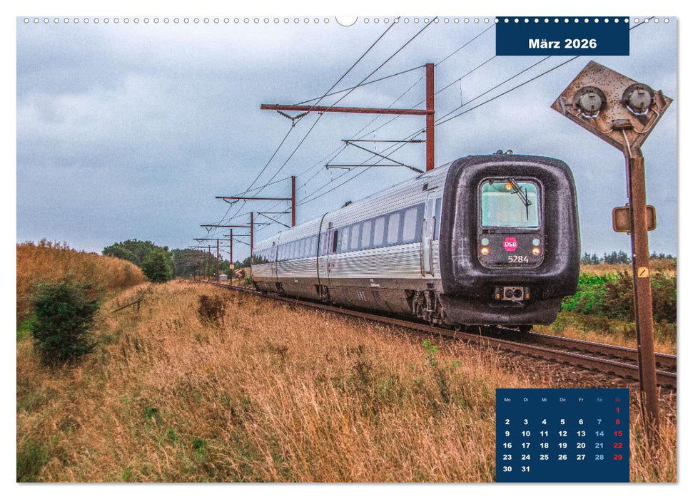 Dänische Eisenbahnen (CALVENDO Premium Wandkalender 2026)