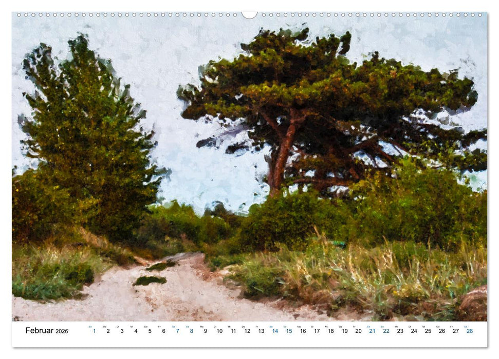 Polnische Ostseeküste - Gemalt von Swinemünde bis Danzig (CALVENDO Premium Wandkalender 2026)