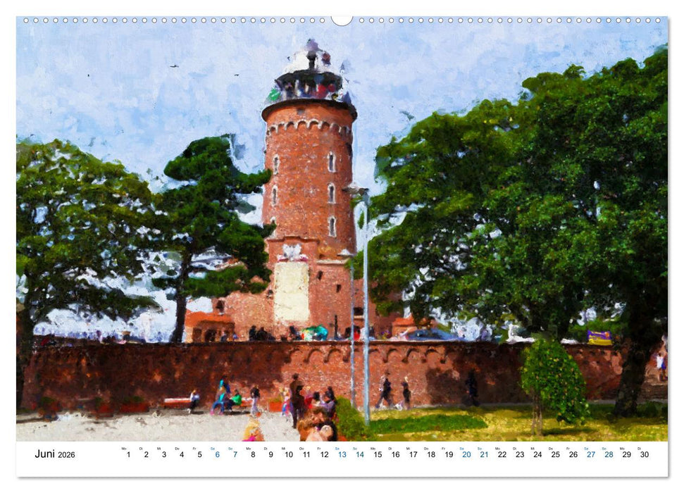 Polnische Ostseeküste - Gemalt von Swinemünde bis Danzig (CALVENDO Premium Wandkalender 2026)