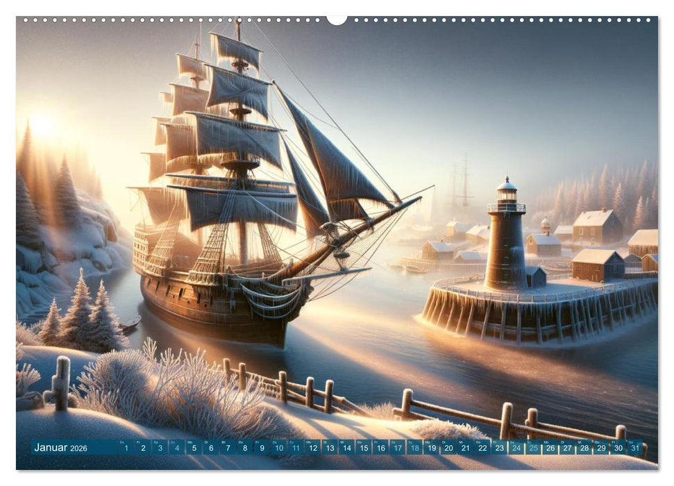 Maritime Meisterwerke: Ein KI-Kalender für Seefahrerherzen (CALVENDO Wandkalender 2026)