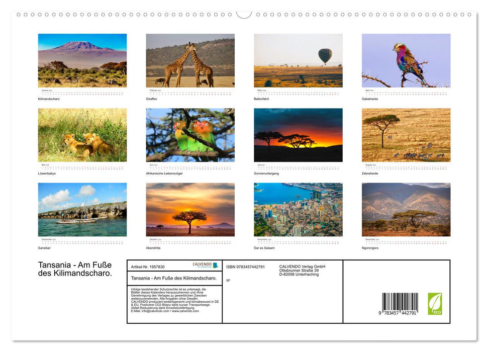 Tansania - Am Fuße des Kilimandscharo. (CALVENDO Premium Wandkalender 2026)