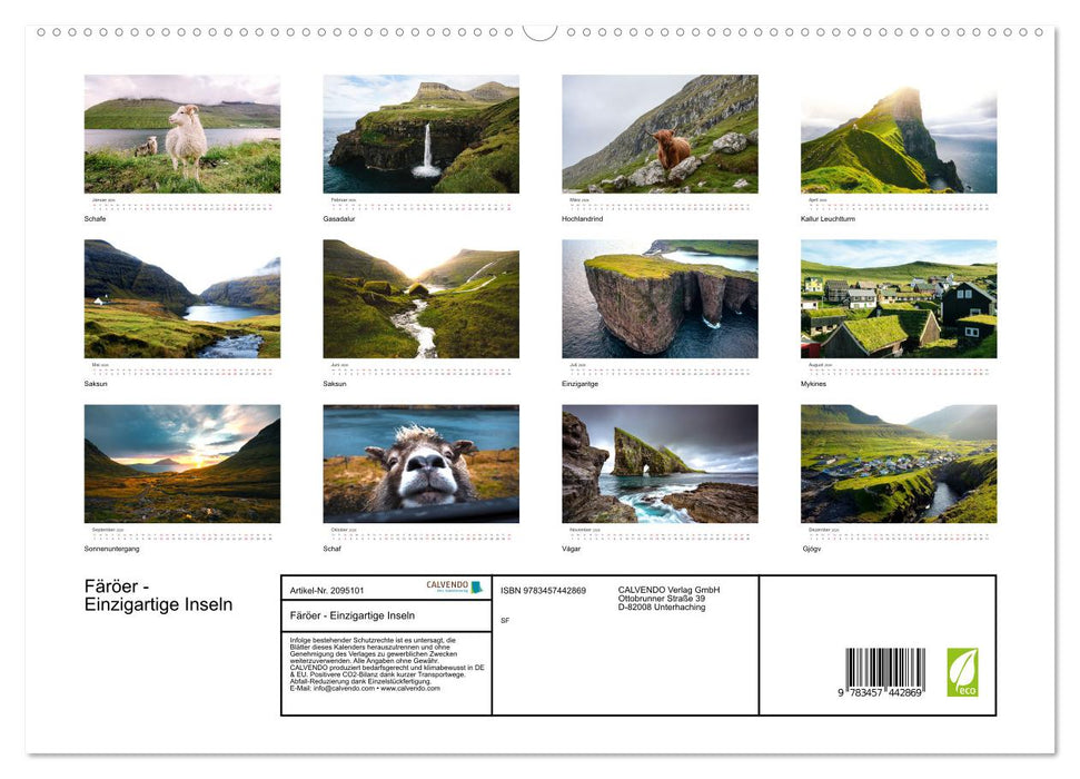 Färöer - Einzigartige Inseln (CALVENDO Premium Wandkalender 2026)