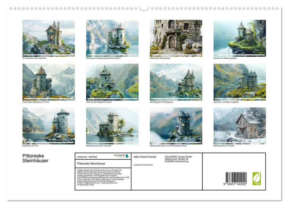 Pittoreske Steinhäuser (CALVENDO Premium Wandkalender 2026)