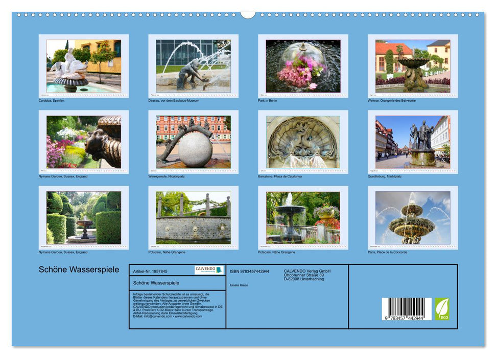 Schöne Wasserspiele (CALVENDO Premium Wandkalender 2026)