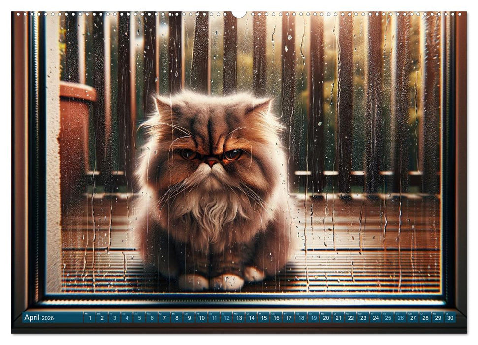 Katzenlaunen - Durch das Jahr mit Fluff und Grummeln (CALVENDO Wandkalender 2026)