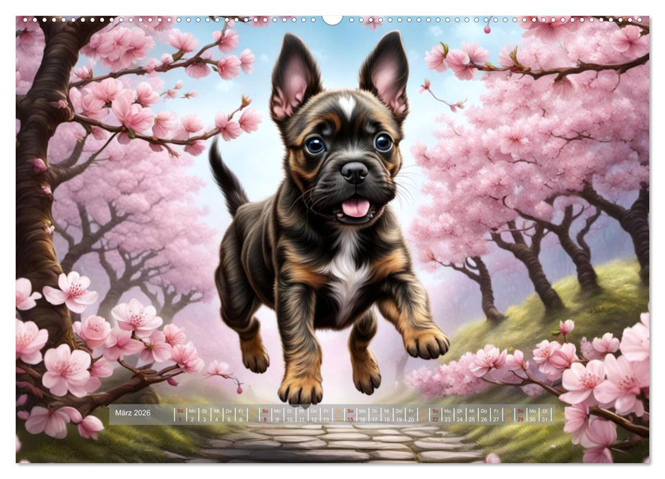 Kuschelige Hunde - kleine Herzensbrecher in Aktion (CALVENDO Wandkalender 2026)